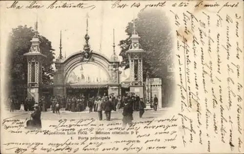 Ak Lille Nord, Exposition 1902, Porte principale