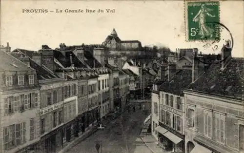 Ak Provins Seine et Marne, Grande Rue du Val