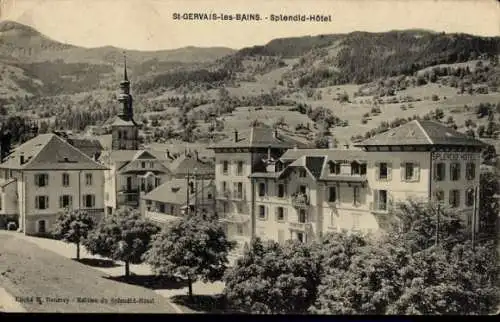 Ak Saint Gervais les Bains Haute Savoie, Splendid Hotel, Turm