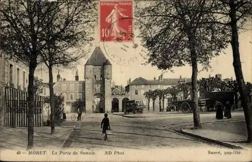 Ak Moret sur Loing Seine et Marne, Porte de Samois