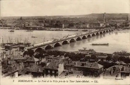 Ak Bordeaux Gironde, Pont, Tour Saint Michel