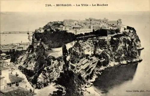 Ak Monaco, Die Stadt, der Felsen