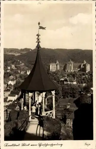 Ak Karlsbad, Blick vom Hirschensprung