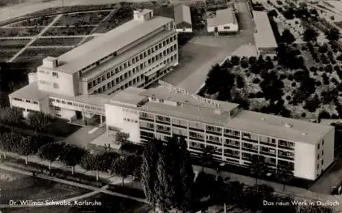 Ak Durlach Karlsruhe in Baden, Dr. Willmar Schwabe, Das neue Werk, Luftbild