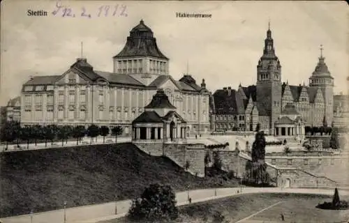 Ak Szczecin Stettin Pommern, Hakenterrasse