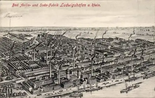 Ak Ludwigshafen am Rhein, Bad Anilin- und Soda Fabrik