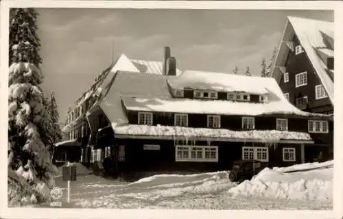 Ak Feldberg im Schwarzwald, Hotel Hebelhof im Winter