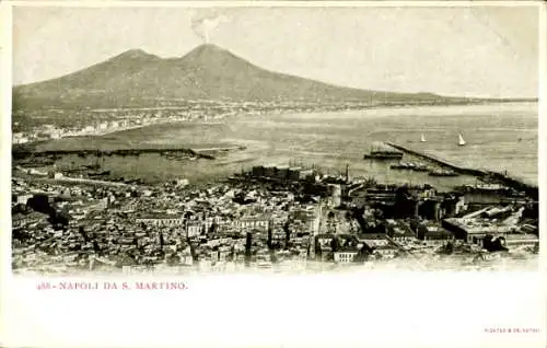 Ak Napoli Neapel Campania, Panorama da San Martino