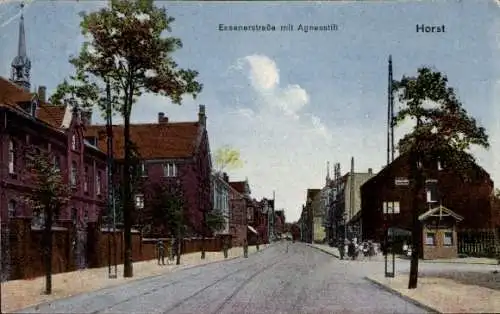 Ak Horst (Emscher) Gelsenkirchen im Ruhrgebiet, Essener Straße, Agnesstift