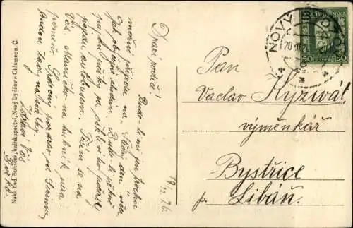 Ak Nový Bydžov Neu Bidschow Region Königgrätz, Blick vom Rathaus