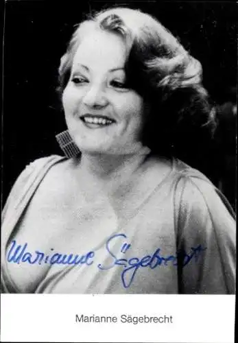 Ak Schauspielerin Marianne Sägebrecht, Portrait, Autogramm