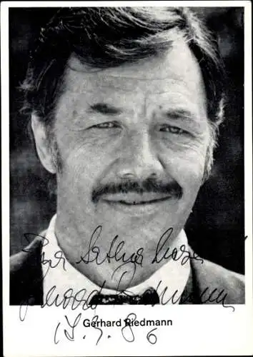 Ak Schauspieler Gerhard Riedmann, Portrait, Autogramm