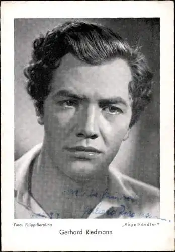 Ak Schauspieler Gerhard Riedmann, Portrait, Autogramm