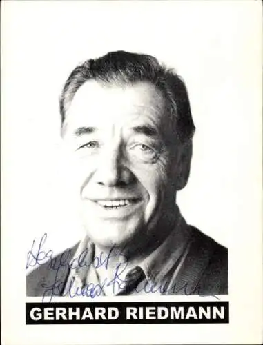 Ak Schauspieler Gerhard Riedmann, Portrait, Autogramm