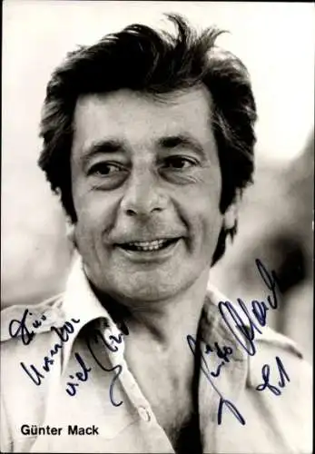 Ak Schauspieler Günter Mack, Portrait, Autogramm
