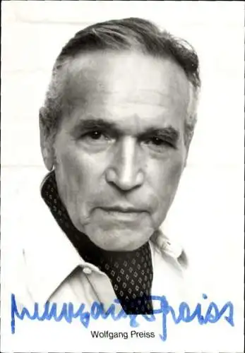 Ak Schauspieler Wolfgang Preiss, Portrait, Autogramm