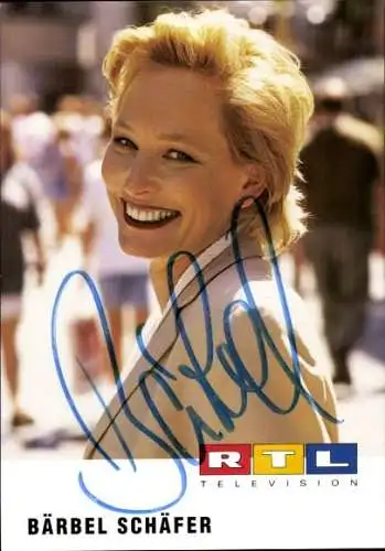 Ak Schauspielerin Bärbel Schäfer, Portrait, Autogramm, RTL