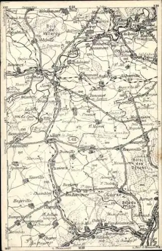 Landkarten Ak Marskarten L 68, Gorze, Bois St. Martin, Conflans, Gorze