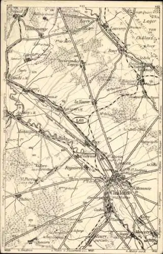 Landkarten Ak Marskarten L 61, Chalons, Louvercy