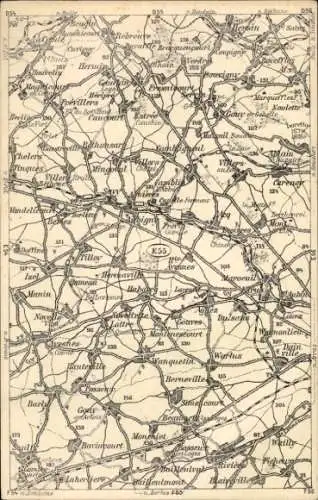 Landkarten Ak Marskarten E 55, Tilloy, Careney, Hauteville