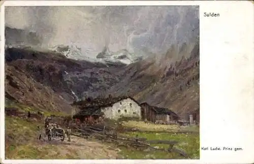 Künstler Ak Prinz, Karl Ludwig, Sulden Solda Stilfs Stelvio Südtirol, KuK Armee