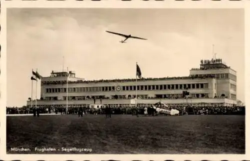 Ak Flughafen München, Flugtag, Segelflugzeug, Tragschrauber Cierva-Autogiro C.30