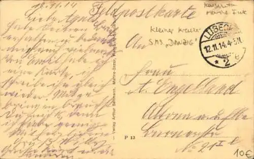 Ak Deutsches Kriegsschiff, SMS Danzig, Kaiserliche Marine