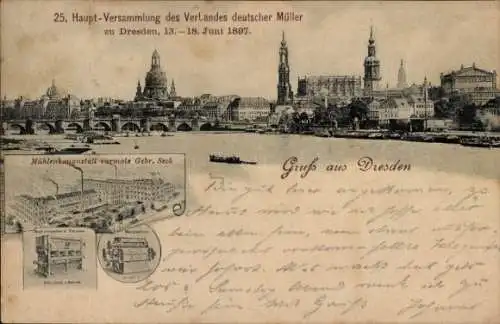 Ak Dresden Zentrum Altstadt, 25. Hauptversammlung des Verbandes deutscher Müller 1897