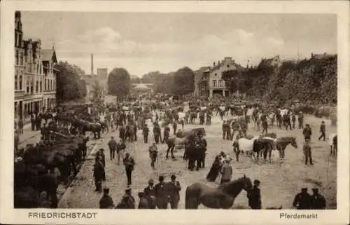 Ak Friedrichstadt an der Eider Nordfriesland, Pferdemarkt