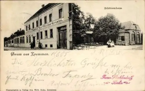 Ak Kremmen in der Mark, Schützenhaus, Gasthaus zur Bürgerkrone