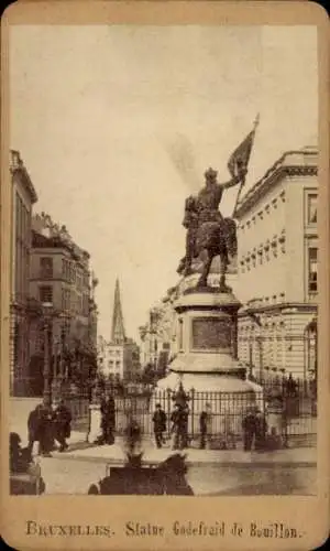 Kabinett Foto Bruxelles Brüssel, Statue Godefroy de Bouillon