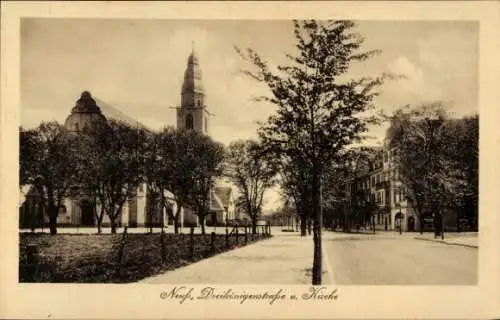 Ak Neuss am Rhein, Dreikönigenstraße und Kirche