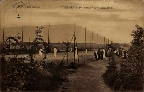 Ak Essen im Ruhrgebiet, Tennisplatz am Waldhaus-Restaurant