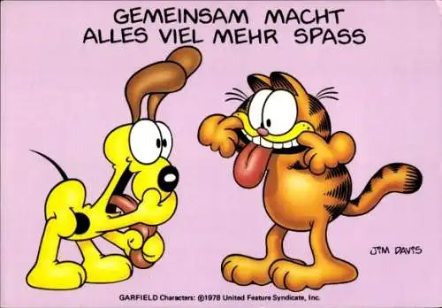 Künstler Ak Davis, Jim, Garfield, gemeinsam macht alles viel mehr Spaß