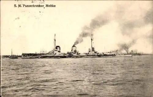 Ak Deutsches Kriegsschiff, S.M. Panzerkreuzer Moltke, Kaiserliche Marine