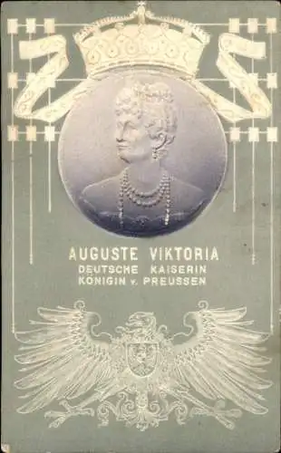 Ak Auguste Viktoria, Deutsche Kaiserin, Königin von Preußen, Wappen