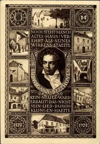 Ganzsachen Ak Mödling in Niederösterreich, Komponist Ludwig van Beethoven, Heiligenstadt