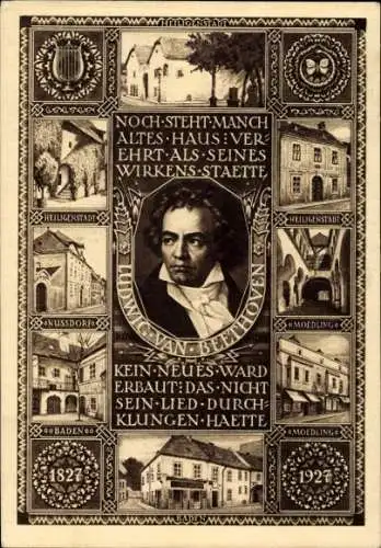 Ganzsachen Ak Mödling in Niederösterreich, Komponist Ludwig van Beethoven, Heiligenstadt