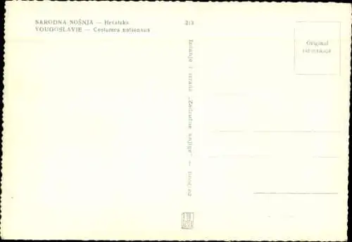 Ak Kroatien, Jugoslawien, Personen in Volkstrachten
