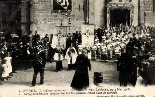 Ak Lebbeke Ostflandern Belgien, Jubelfeesten ter eere van O. L. V. van Lebbeke, 3. Mai 1908