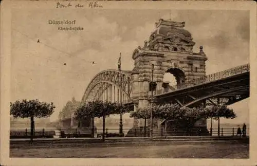 Ak Düsseldorf am Rhein, Rheinbrücke