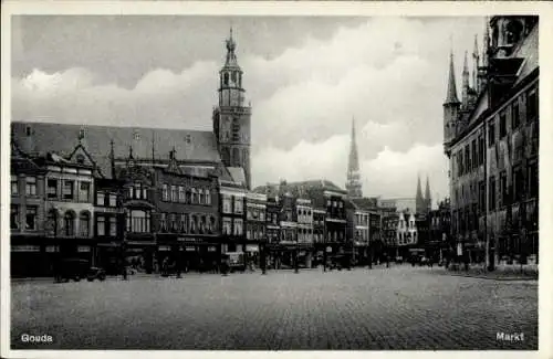 Ak Gouda Südholland Niederlande, Markt