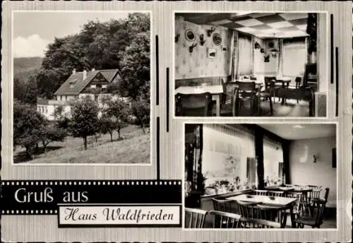 Ak Alfrin Herscheid im Sauerland, Gasthof Pension Haus Waldfrieden, Gesellschaftsraum