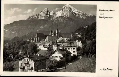 Ak Berchtesgaden in Oberbayern, Teilansicht, Watzmann