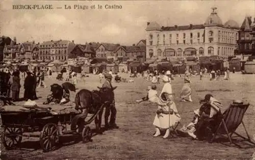 Ak Berck Plage Pas de Calais, Strand, Kasino