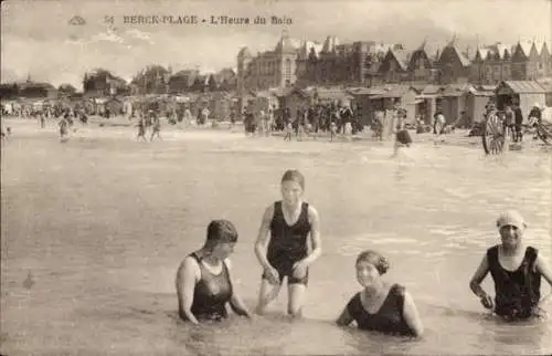 Ak Berck Plage Pas de Calais, Strand zur Badezeit