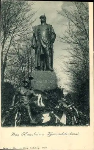 Ak Mannheim in Baden, Bismarckdenkmal