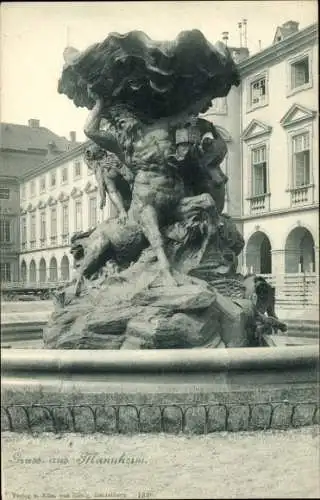 Ak Mannheim in Baden, Brunnen