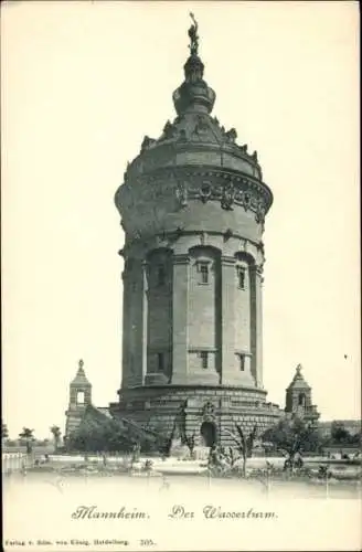 Ak Mannheim in Baden, Wasserturm