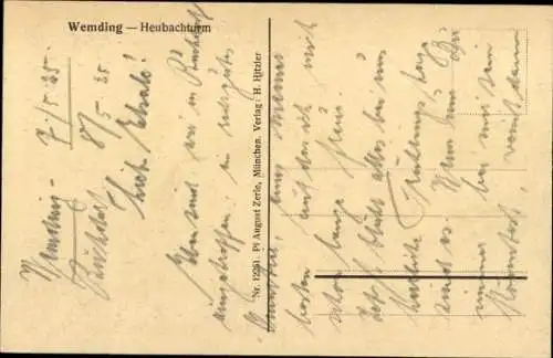 Ak Wemding in Schwaben, Heubachturm